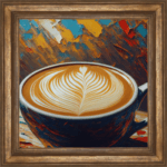 latte art design with artistic background