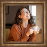 woman enjoying coffee